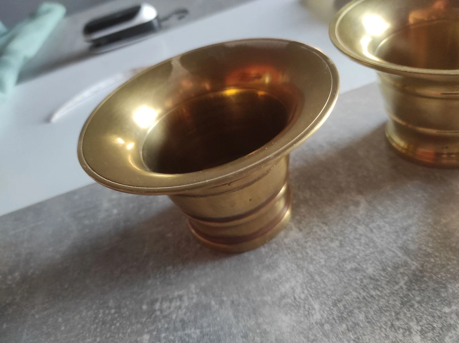 Twee complete vintage bronzen mortieren – photo 10